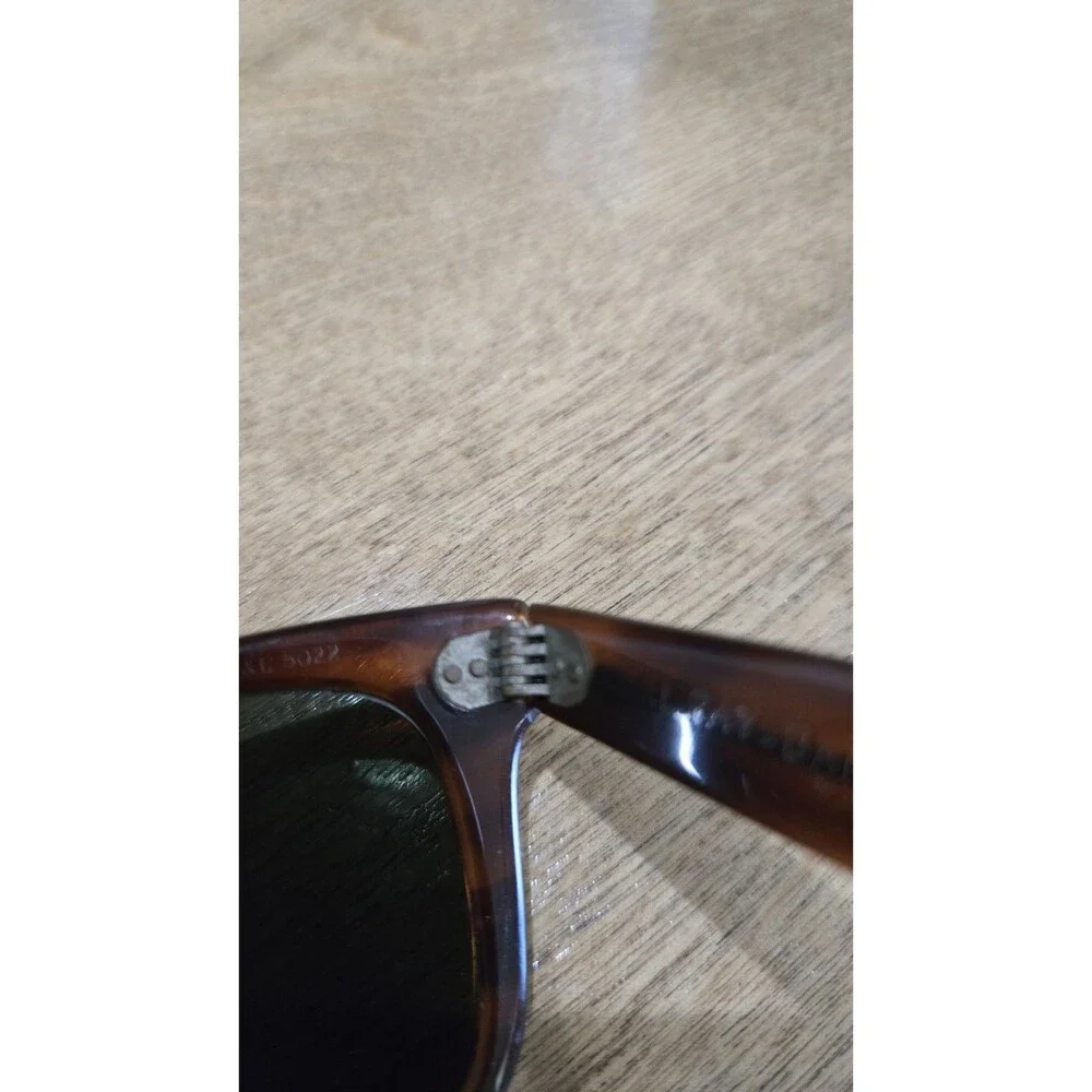 Vtg 60s 70s B&L 5024 Ray-Ban USA Wayfarer Mock Tortoise thick Frame Sunglasses